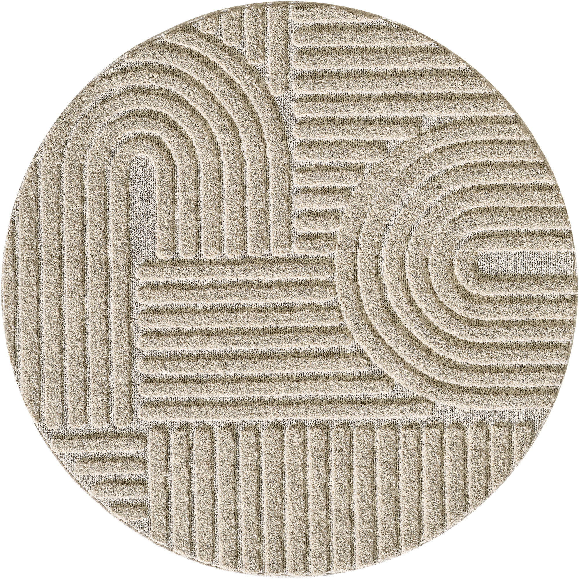 Kusový koberec Art 1121 Beige kruh – celkový pohled