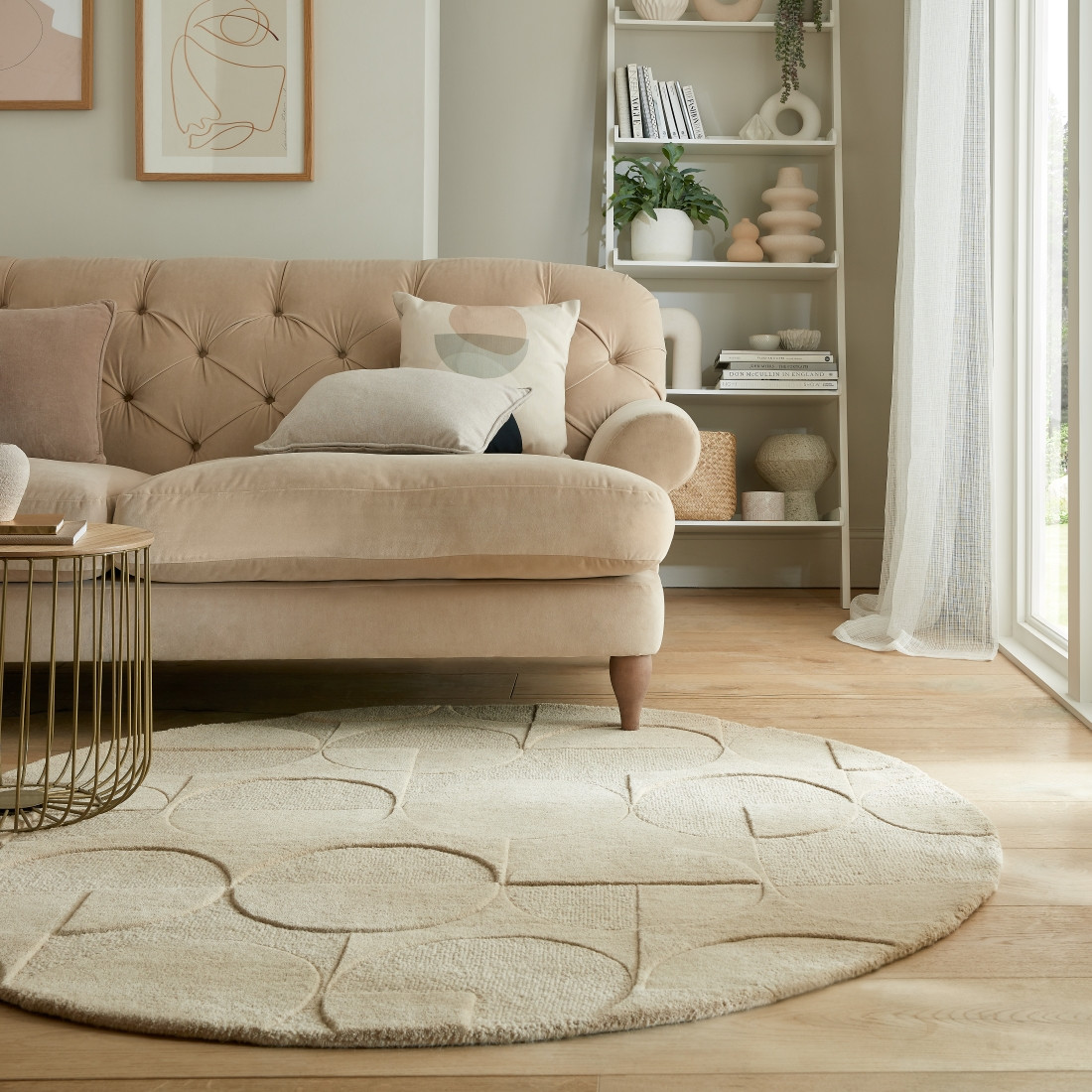 Kusový koberec Moderno Gigi Natural kruh – pohled z galerie