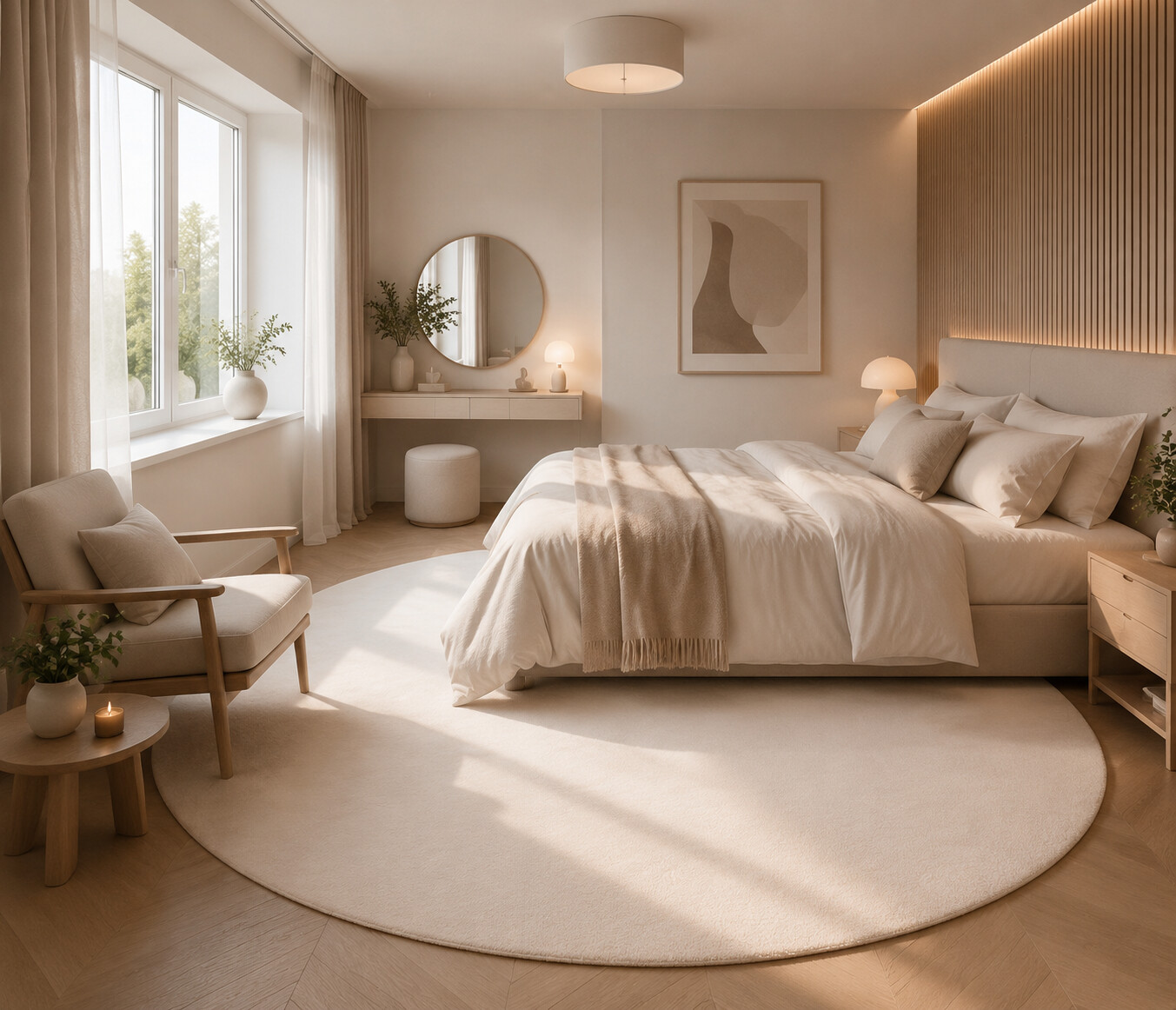 Kusový koberec Sky 5400 Cream kruh – pohled z galerie