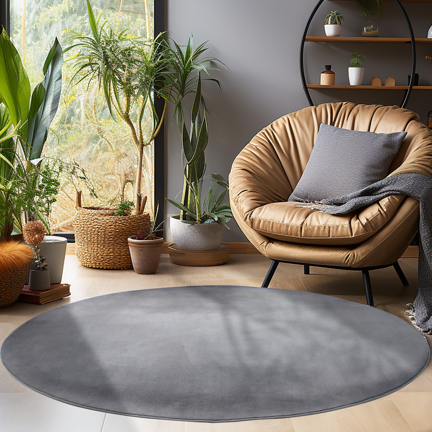 Kusový koberec Sky 5400 Grey kruh – pohled z galerie