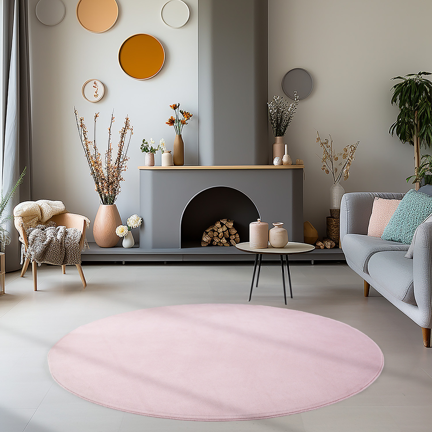 Kusový koberec Sky 5400 Rose kruh – pohled z galerie