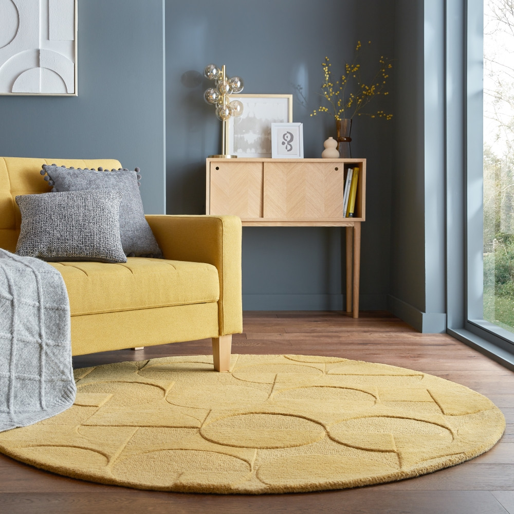 Kusový koberec Moderno Gigi Ochre kruh – pohled z galerie