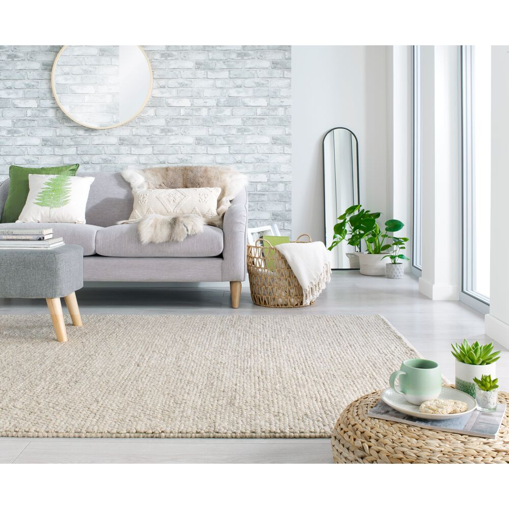 Ručně tkaný kusový koberec Minerals Light Grey – pohled z galerie
