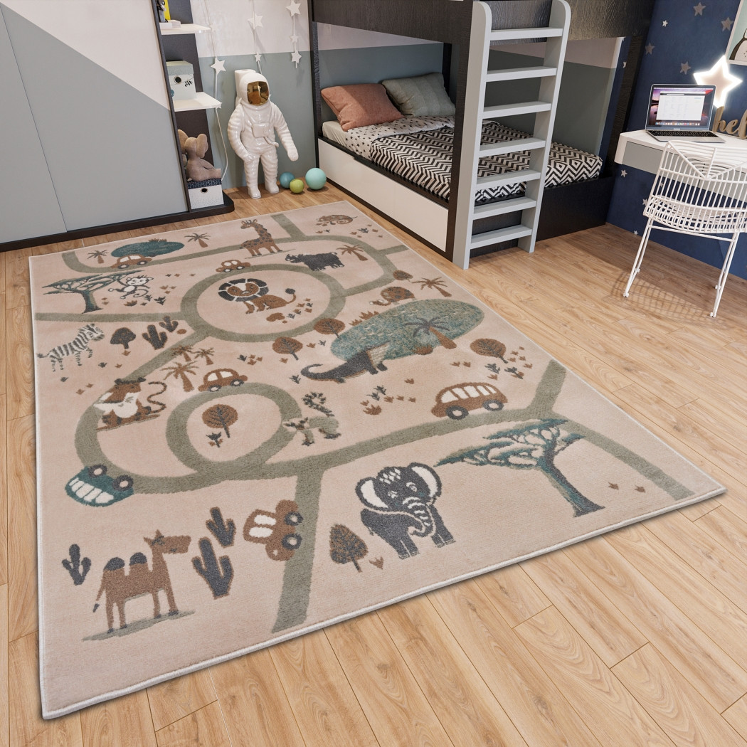 Dětský koberec Adventures 105972 Cream Brown Grey – pohled z galerie
