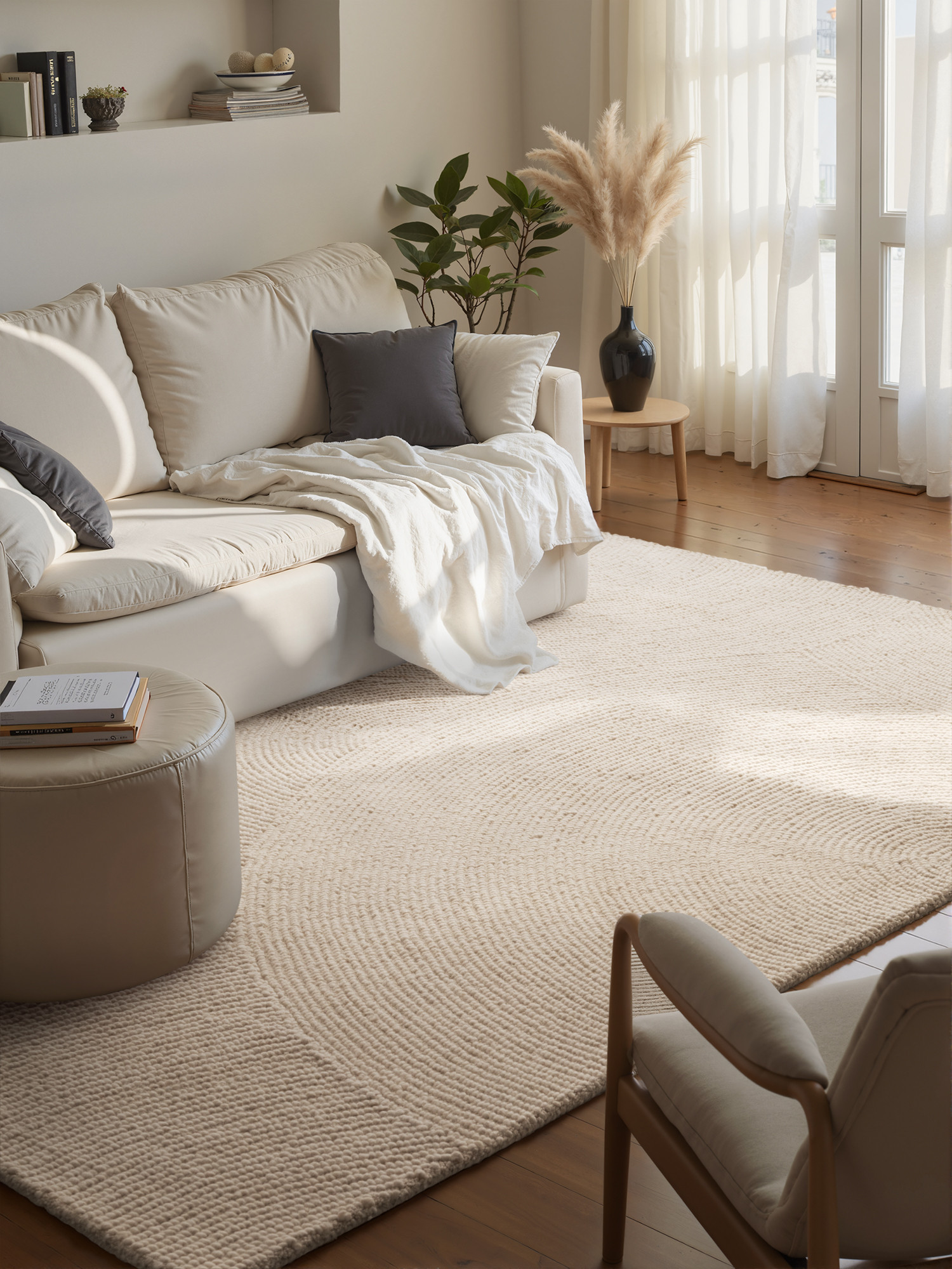 Kusový koberec Calmio 106220 Natural White – pohled z galerie