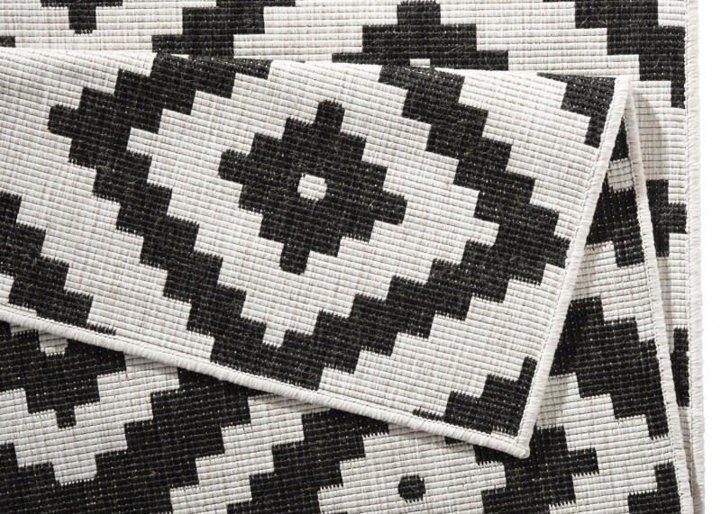 Kusový koberec Twin-Wendeteppiche 103129 schwarz creme – na ven i na doma – detail z galerie