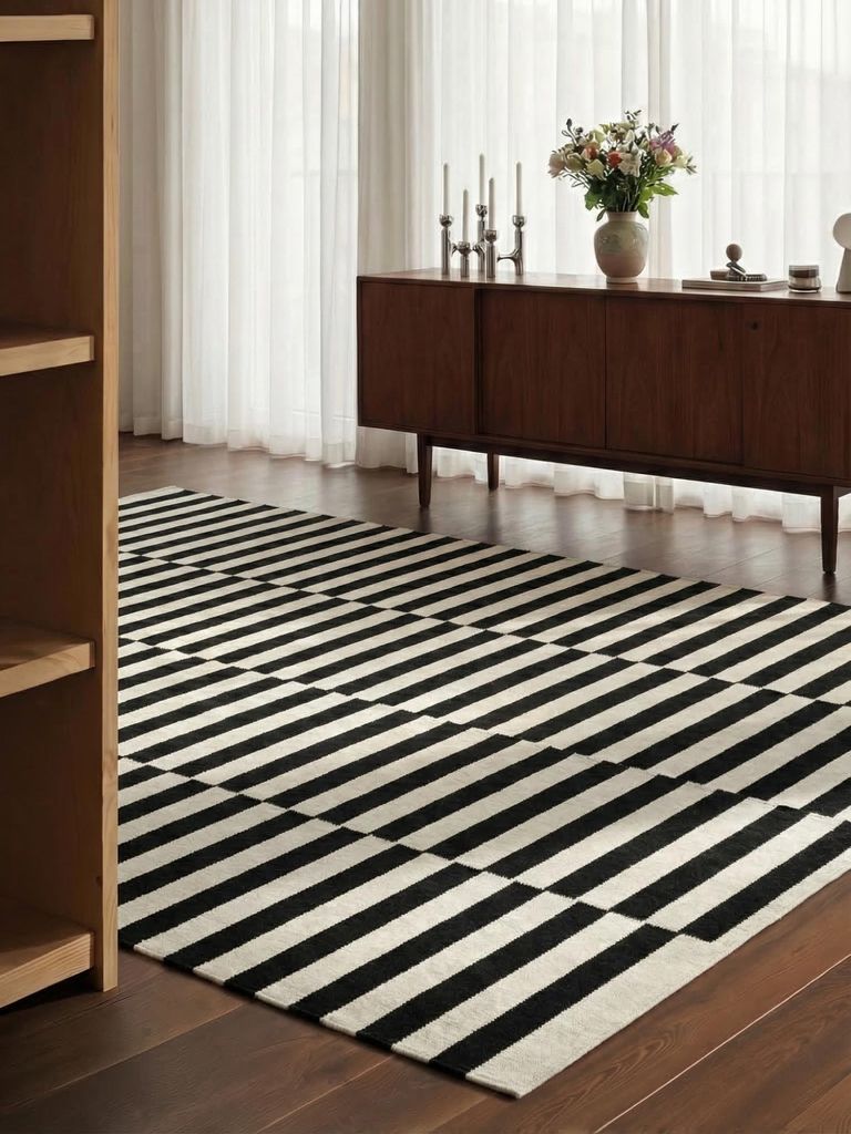 Kusový koberec Vika 106207 Black White – pohled z galerie