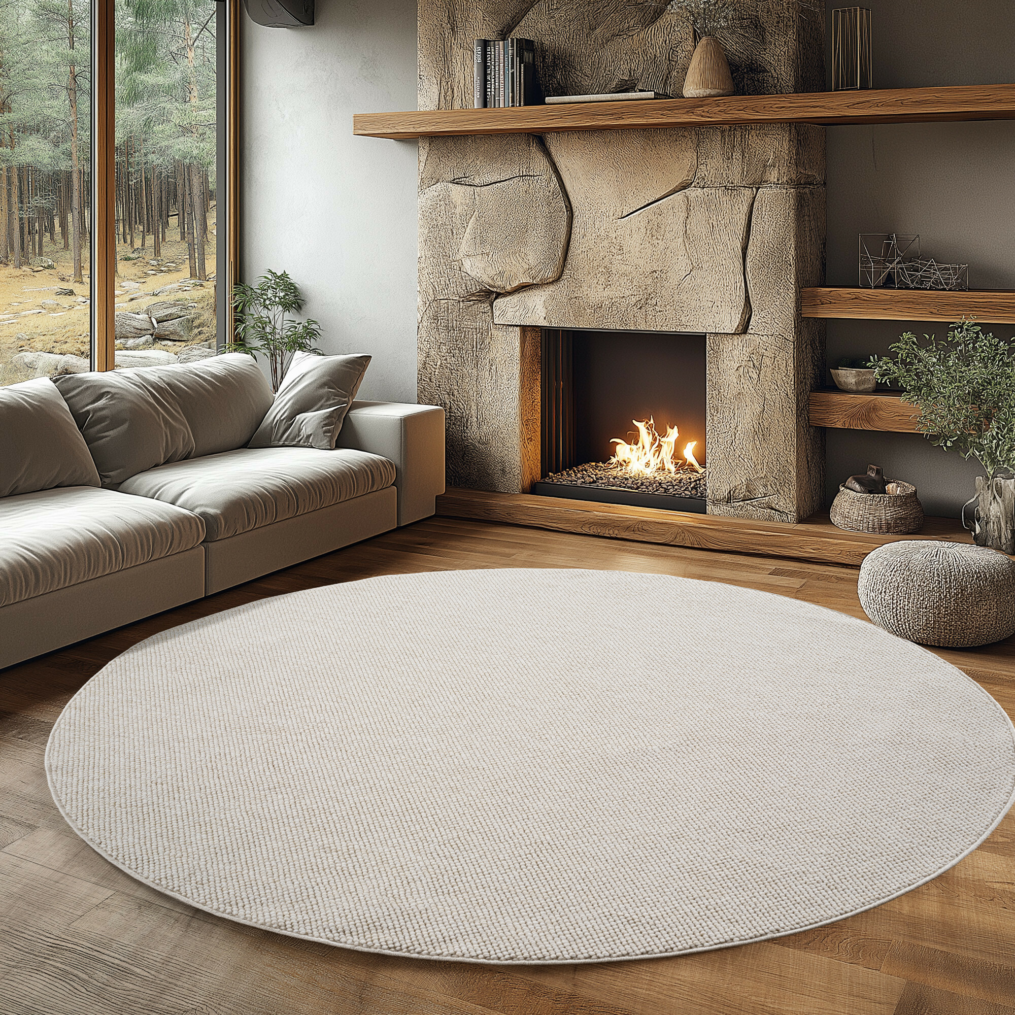 Kusový koberec Helix 2200 cream kruh – detail z galerie
