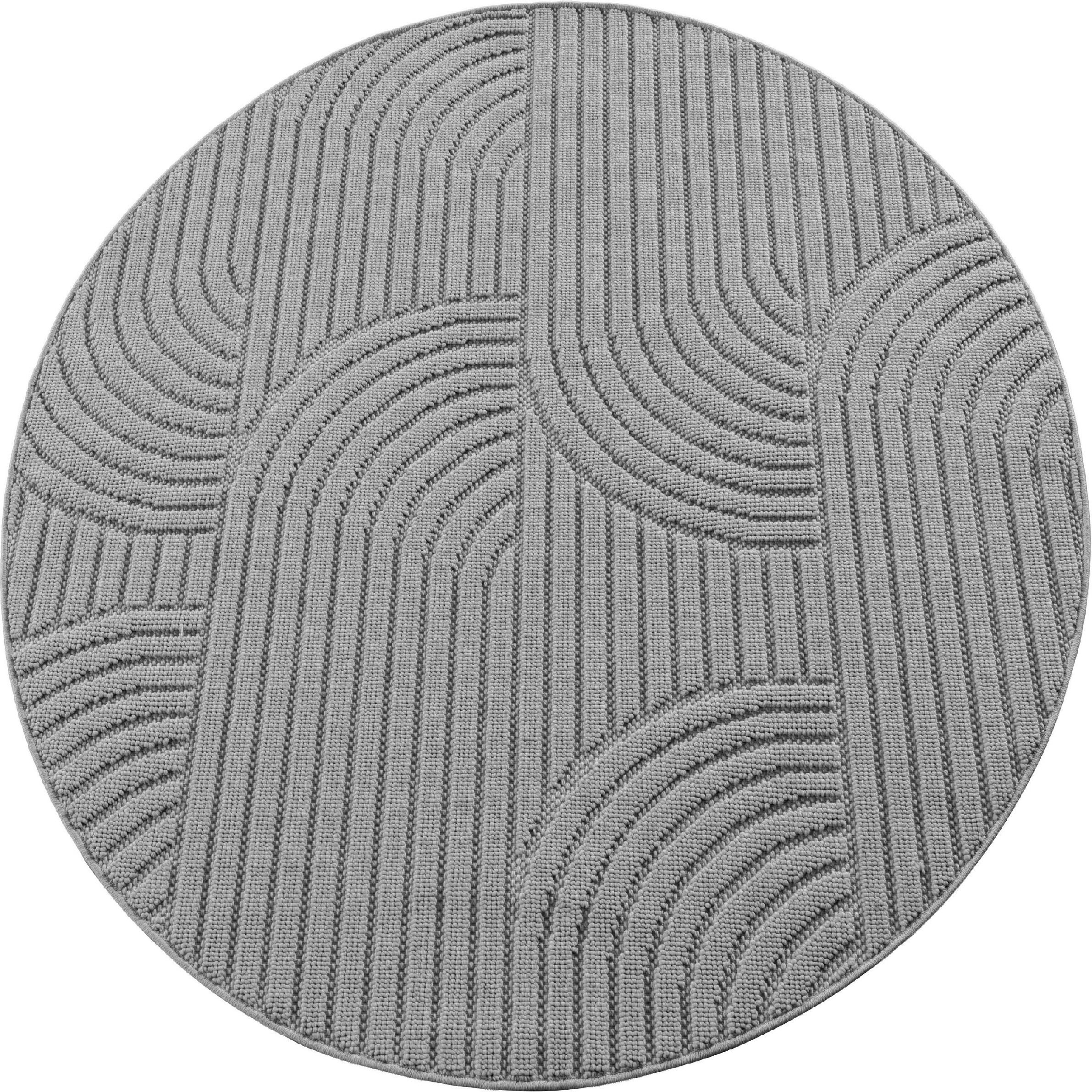 Kusový koberec Helix 2201 silver kruh – celkový pohled
