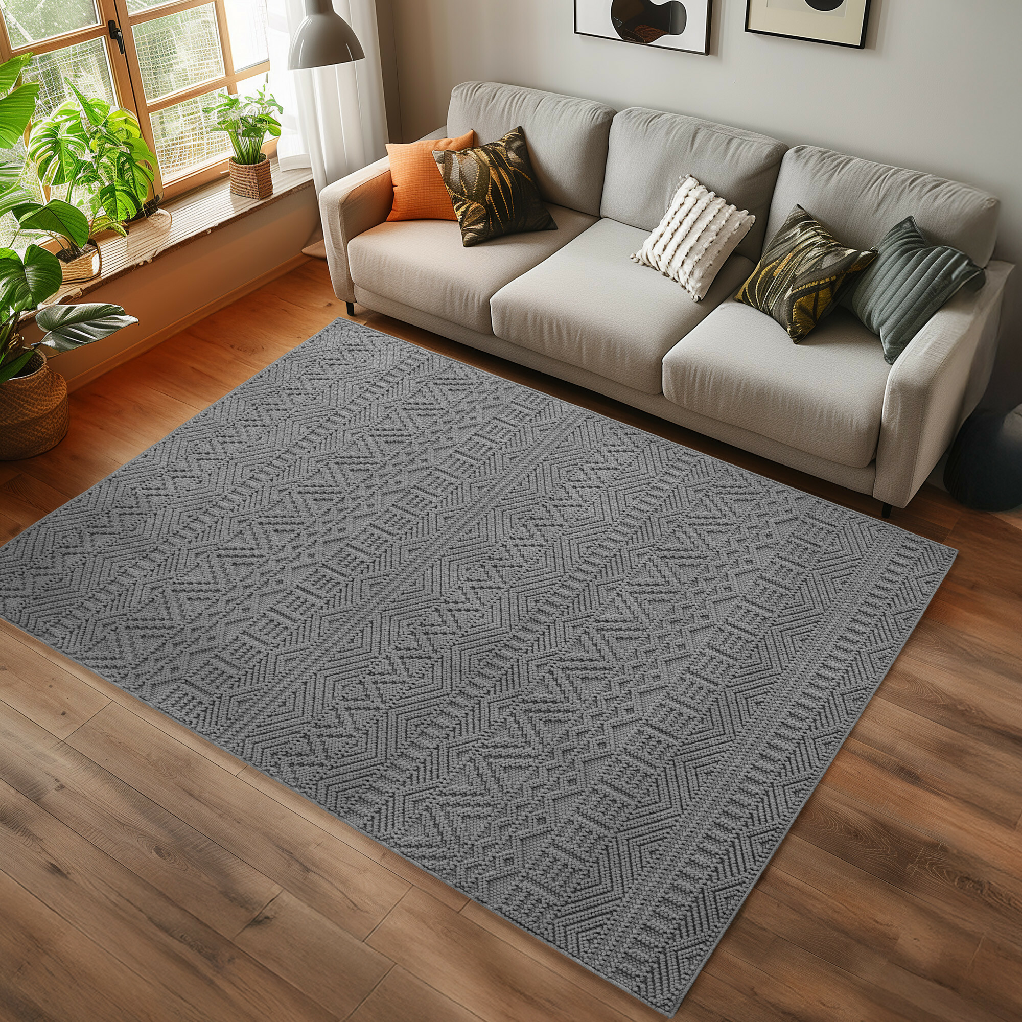 Kusový koberec Helix 2202 silver – pohled z galerie