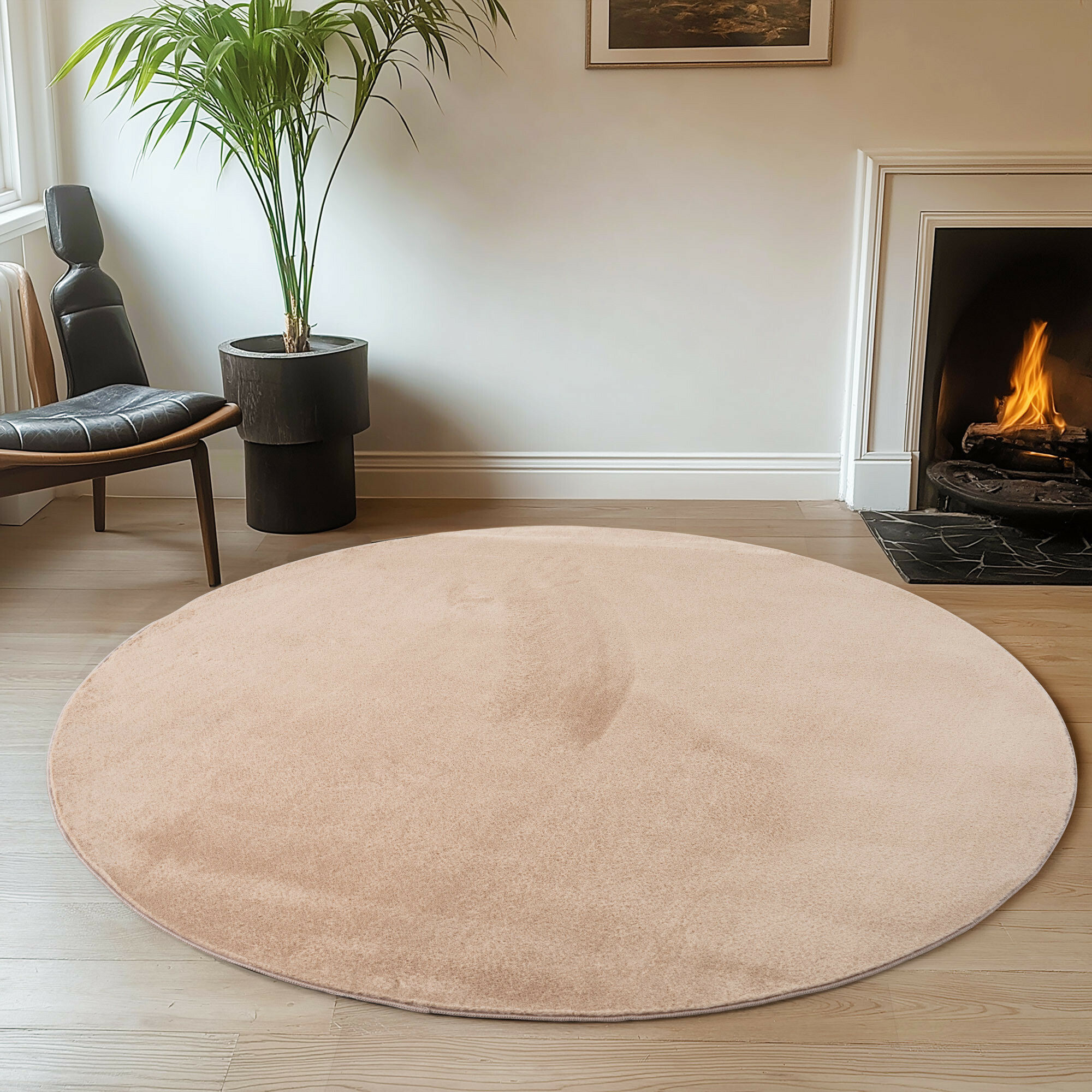 Kusový koberec Joy 1400 beige kruh – pohled z galerie