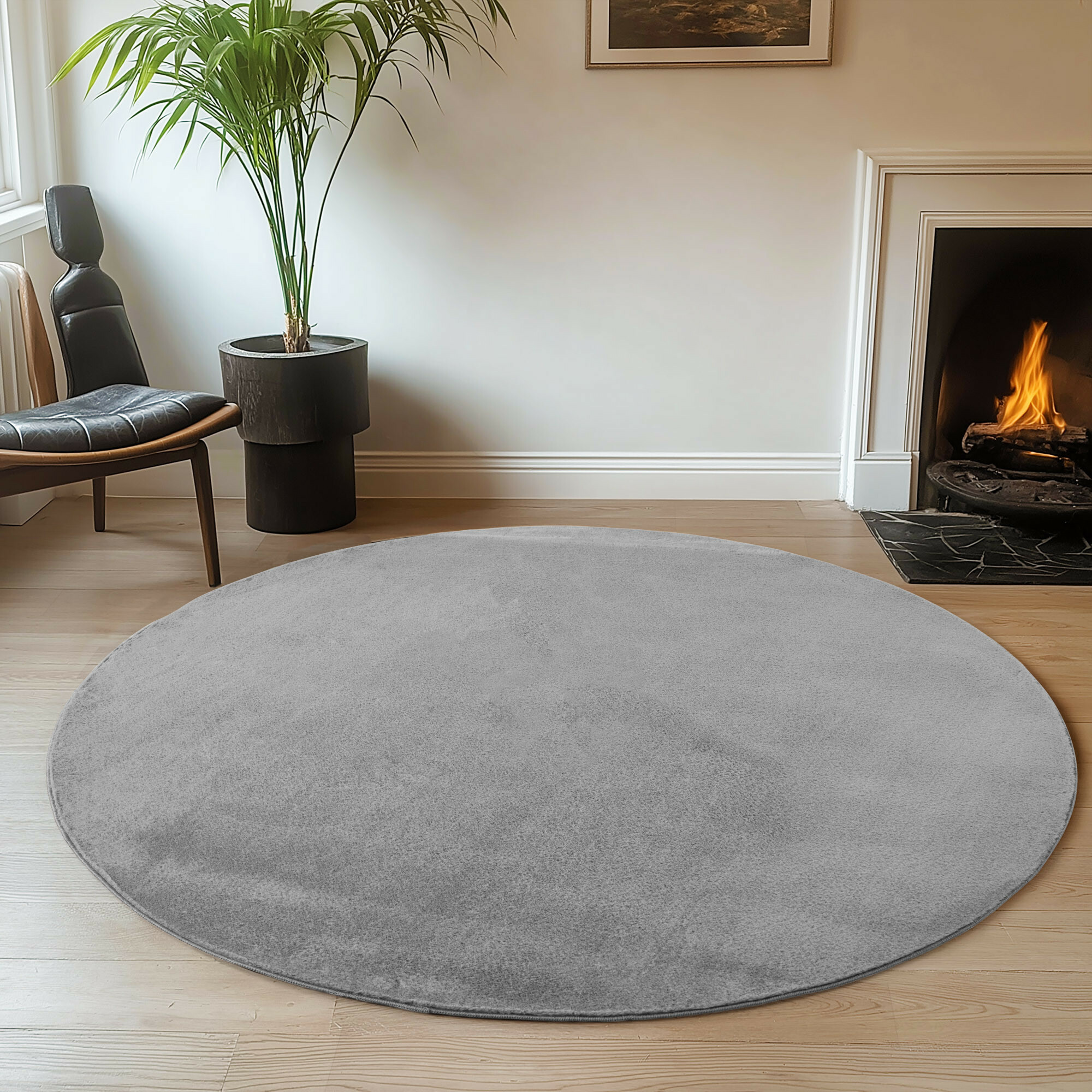 Kusový koberec Joy 1400 grey kruh – pohled z galerie