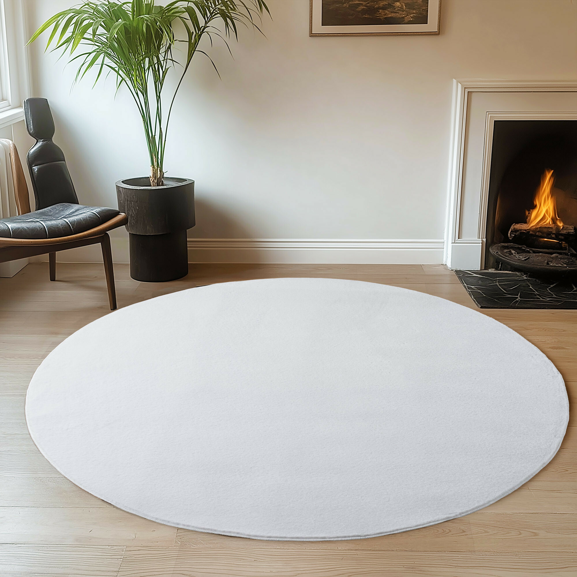 Kusový koberec Joy 1400 white kruh – pohled z galerie