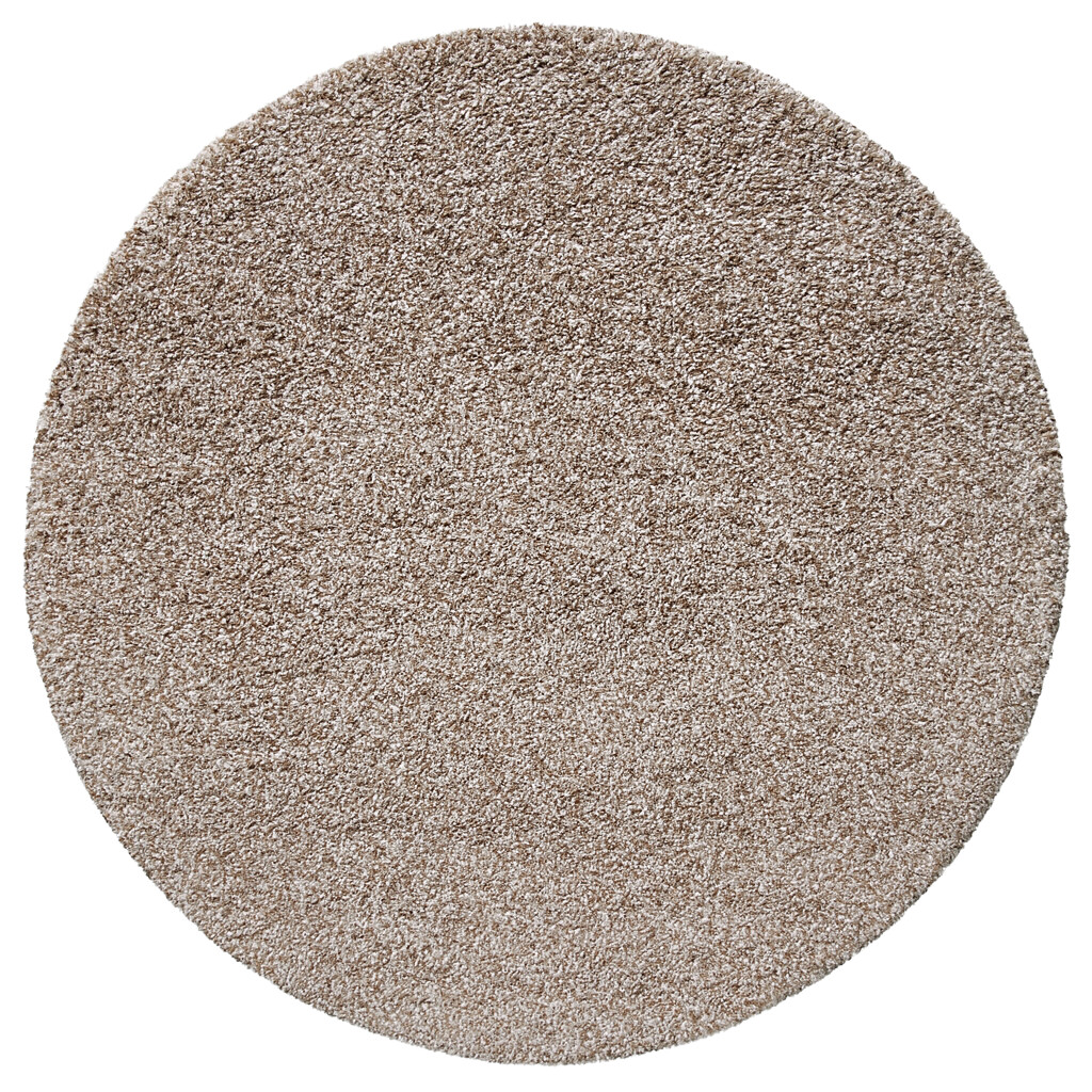 Kusový koberec Life Shaggy 1500 beige kruh – celkový pohled