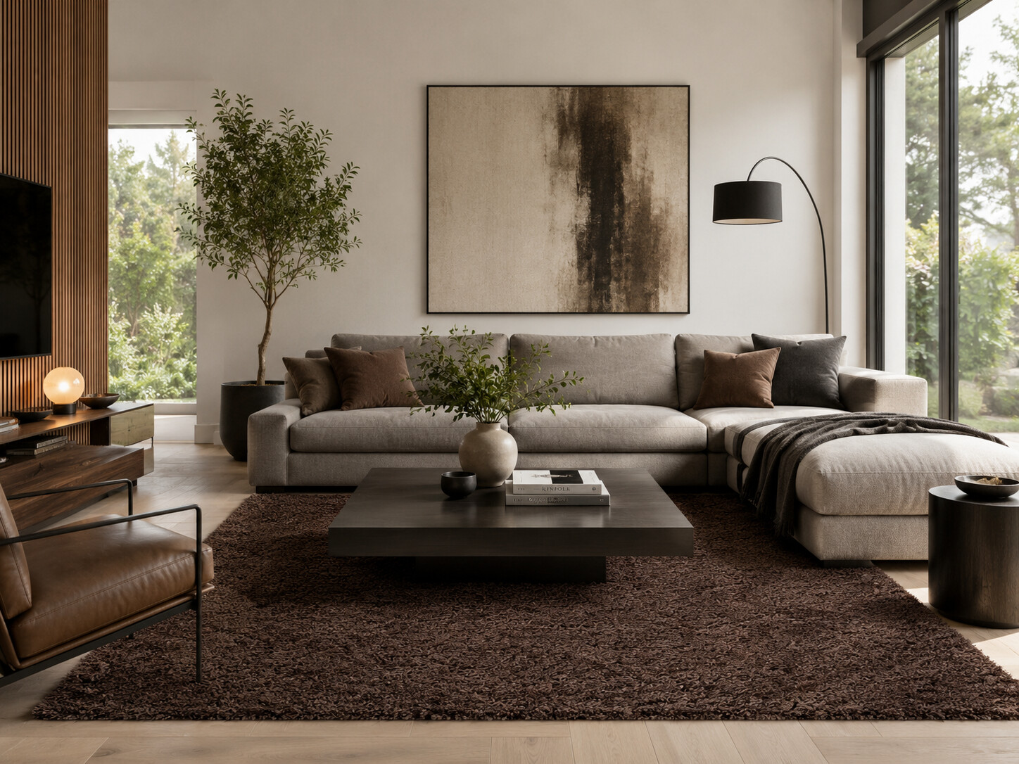 Kusový koberec Life Shaggy 1500 brown – pohled z galerie