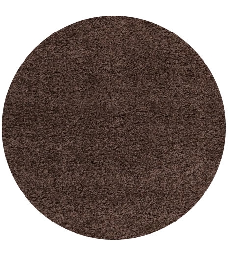 Kusový koberec Life Shaggy 1500 brown kruh – celkový pohled