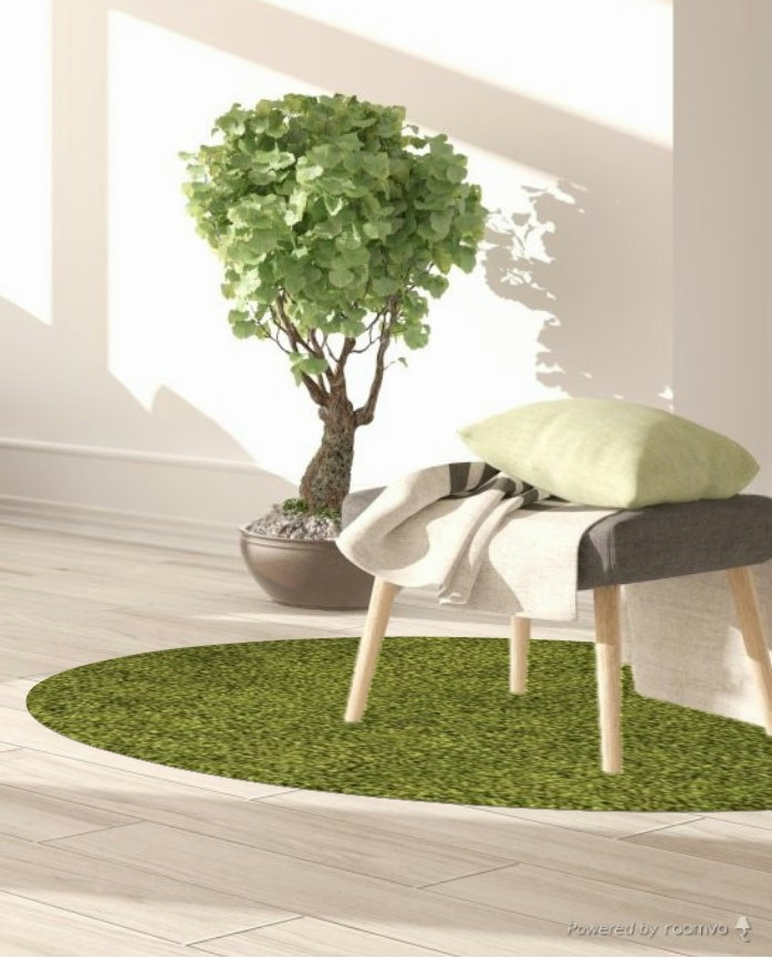 Kusový koberec Life Shaggy 1500 green kruh – pohled z galerie