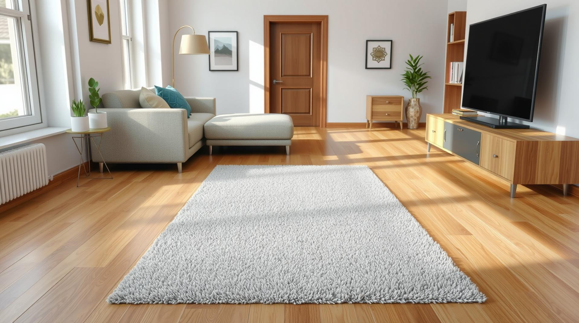 Kusový koberec Life Shaggy 1500 light grey – pohled z galerie