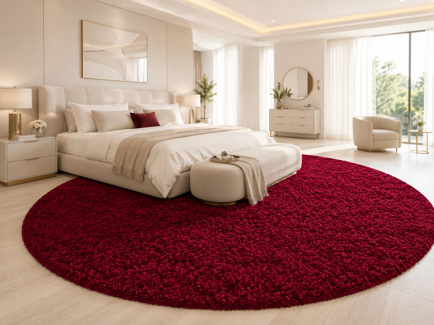 Kusový koberec Life Shaggy 1500 red kruh – pohled z galerie