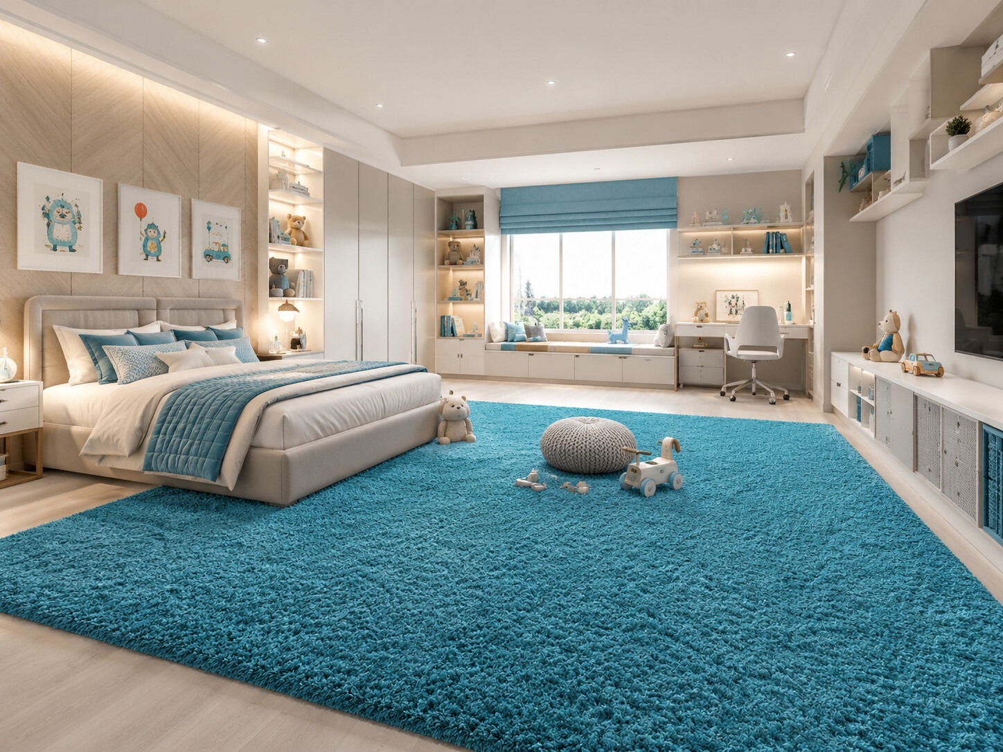 Kusový koberec Life Shaggy 1500 tyrkys – pohled z galerie