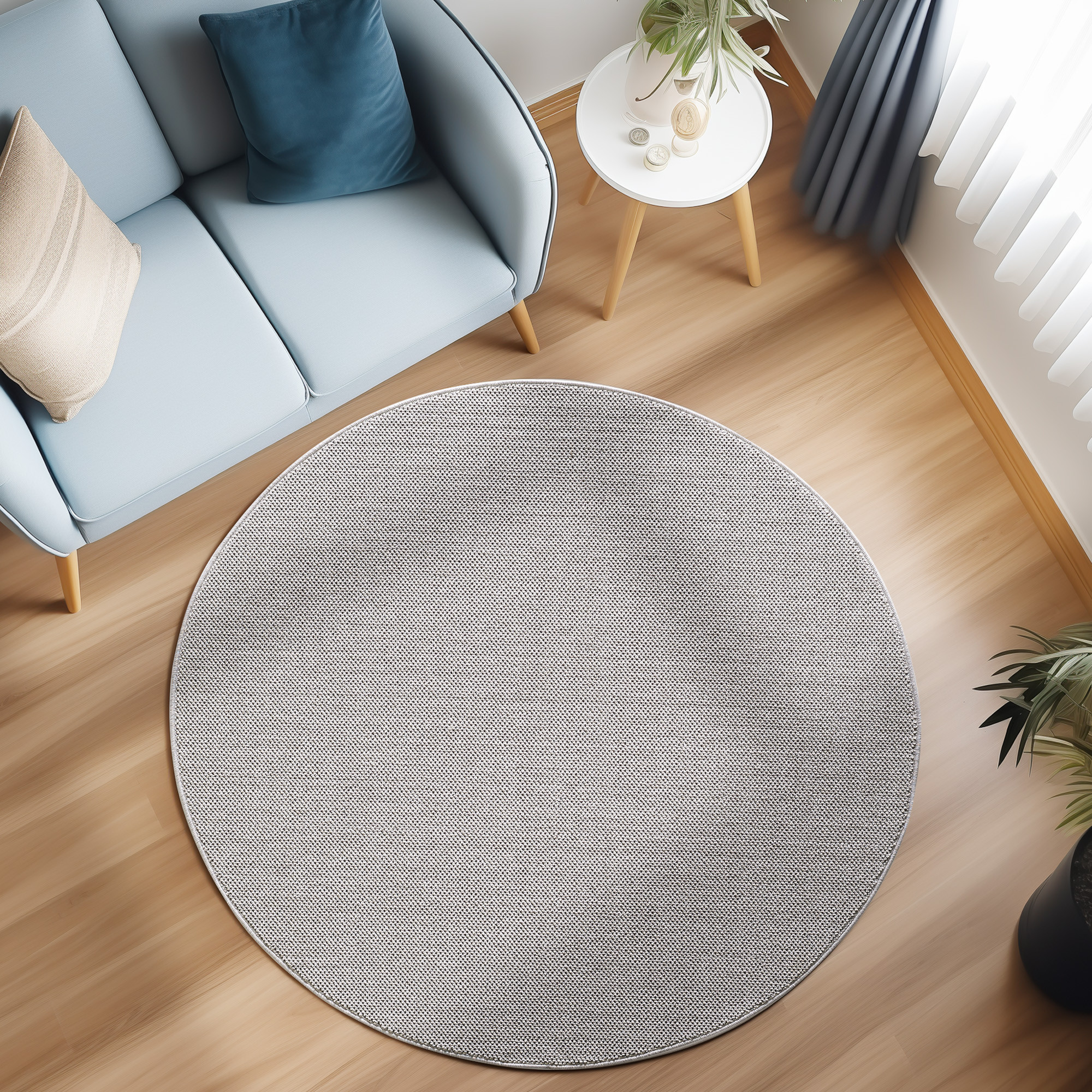 Kusový koberec Loom 4300 Silver kruh – pohled z galerie