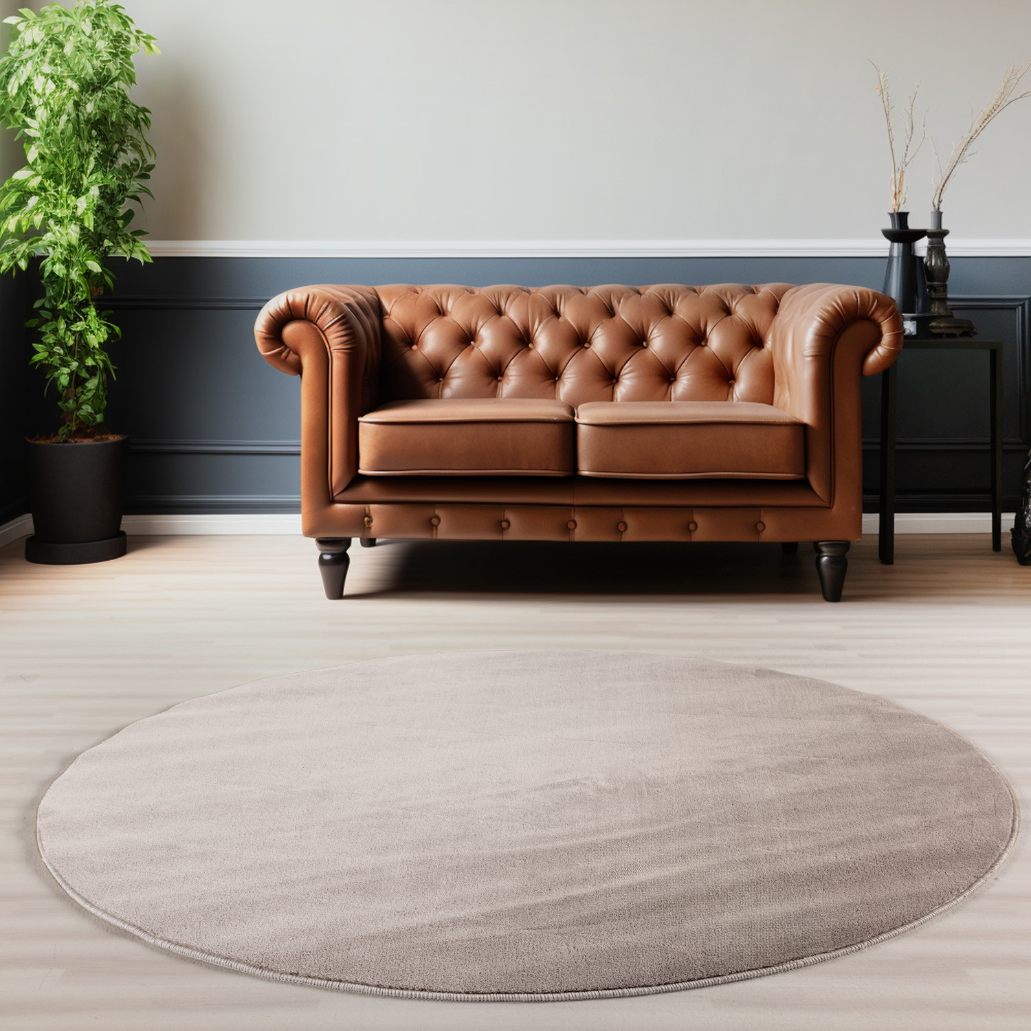Kusový koberec Sky 5400 Beige kruh – pohled z galerie
