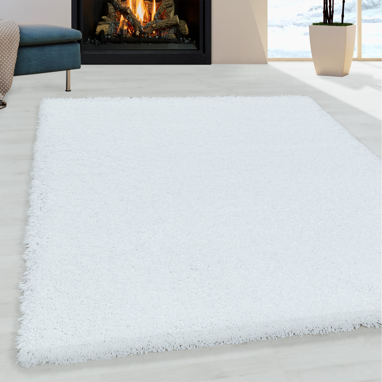 Kusový koberec Sydney Shaggy 3000 white – pohled z galerie