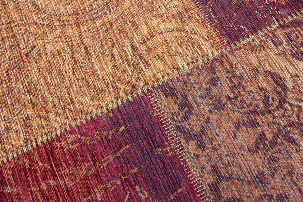 Kusový koberec Manhattan Patchwork Chenille Terracotta – detail z galerie