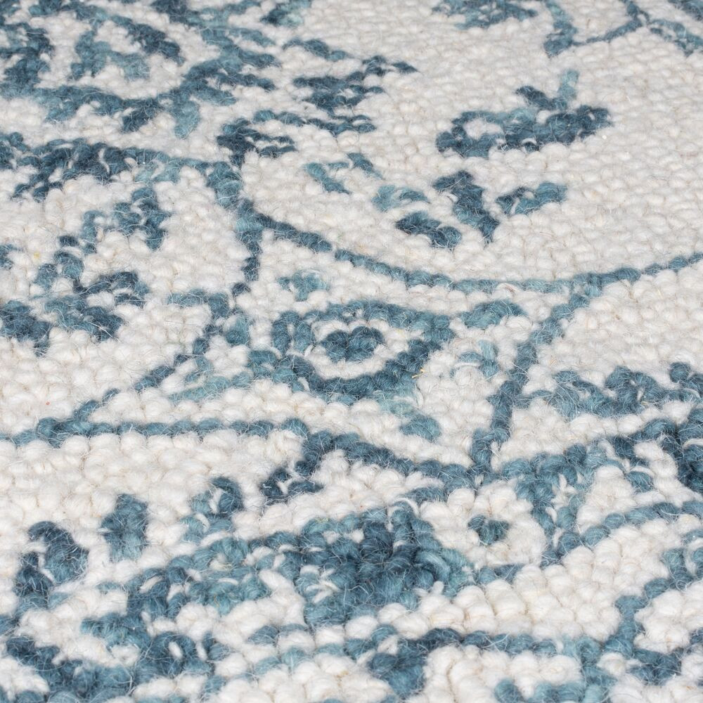 Kusový koberec Wool Loop Yasmin Ivory/Blue – detail z galerie