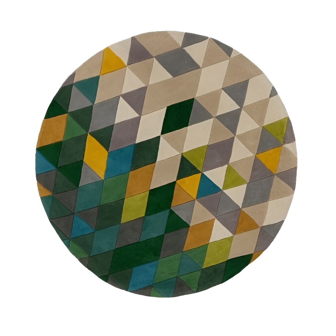 Ručně všívaný kusový koberec Illusion Prism Green/Multi kruh – celkový pohled